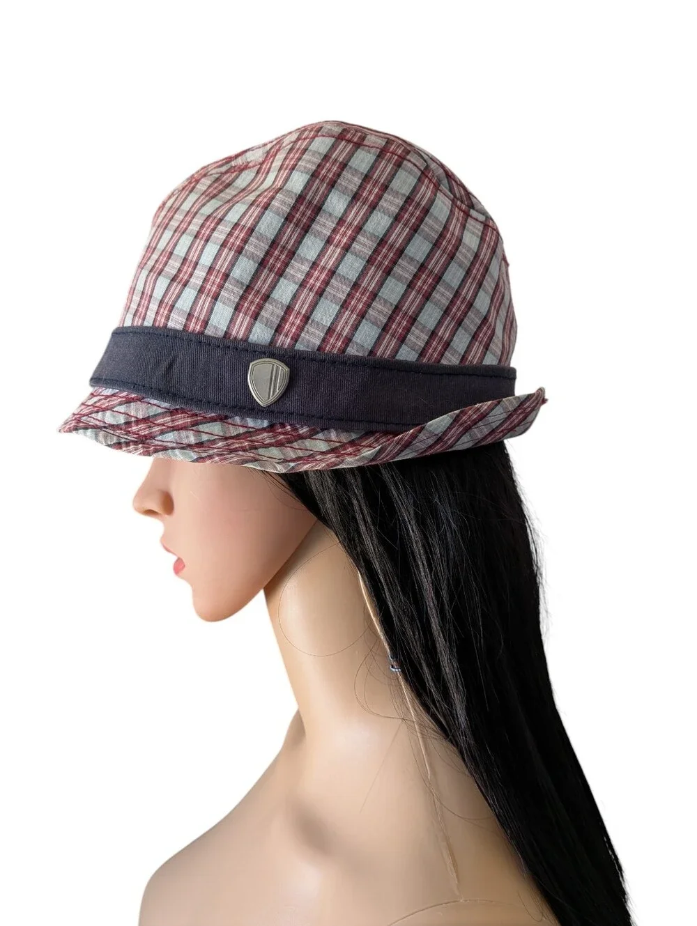 Ben Sherman Trilby Hat Blue & Pink Plaid